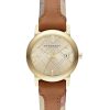Montre femme Burberry 34 mm réf. BU9133, bracelet cuir, mouvement quartz – vue de face | Horlova Maroc