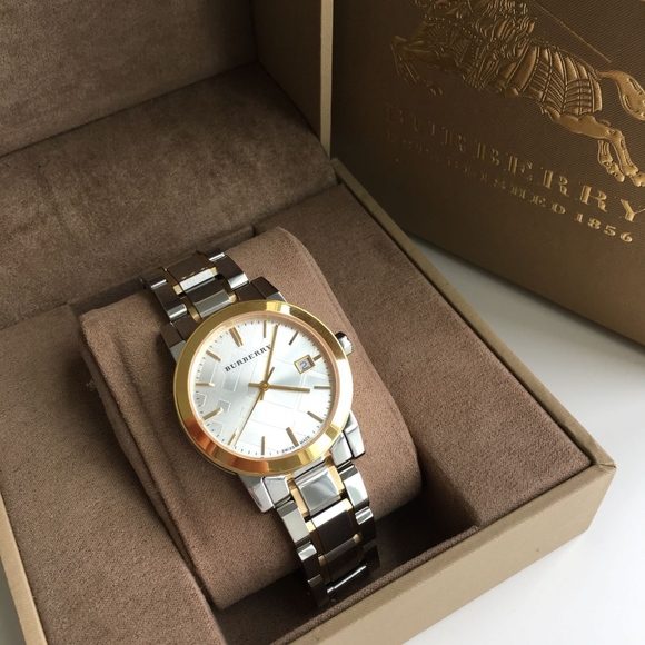 Montre femme Burberry Heritage Dual réf. BU9115, mouvement quartz, boîtier 34 mm, acier inoxydable – vue principale, Horlova Maroc