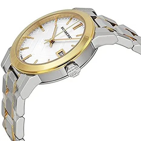Montre femme Burberry Heritage Dual réf. BU9115, mouvement quartz, boîtier 34 mm, acier inoxydable – troisième vue