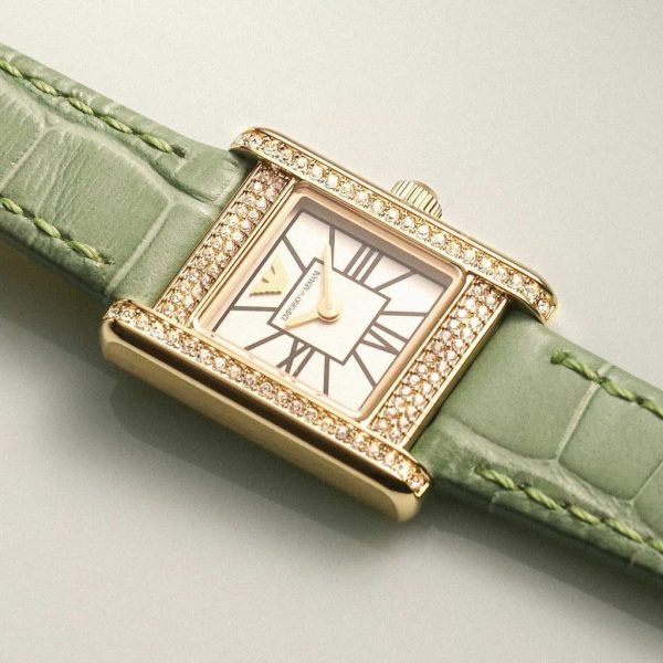 Montre femme Emporio Armani réf. AR11661, mouvement quartz, boîtier 20 mm, cuir, étanche 50 m – troisième vue