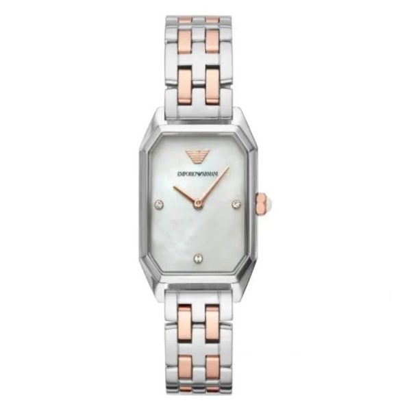 Montre femme Emporio Armani 24 mm réf. AR11146, bracelet acier, mouvement quartz – vue de face | Horlova Maroc
