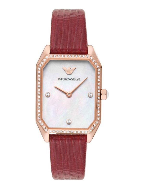 Montre femme Emporio Armani réf. AR11467, mouvement quartz, boîtier 24 mm, cuir – vue principale, Horlova Maroc