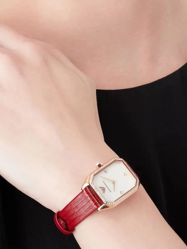 Montre femme Emporio Armani réf. AR11467, mouvement quartz, boîtier 24 mm, cuir – deuxième vue