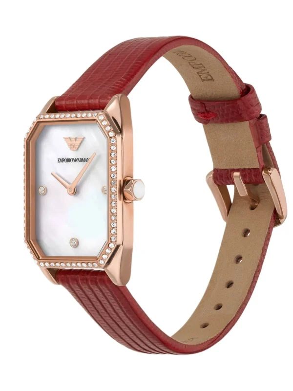 Montre femme Emporio Armani réf. AR11467, mouvement quartz, boîtier 24 mm, cuir – troisième vue