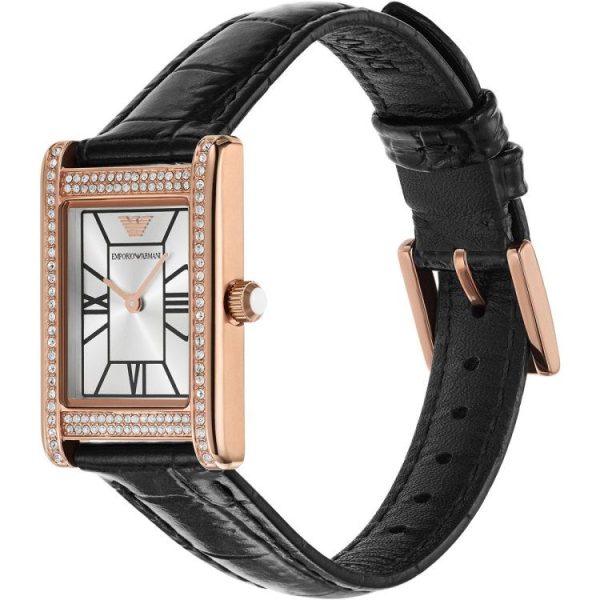 Montre femme Emporio Armani réf. AR11624, mouvement quartz, boîtier 24 mm, cuir, étanche 50 m – vue principale, Horlova Maroc