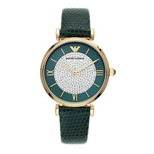 Montre femme Emporio Armani réf. AR11403, mouvement quartz, boîtier 26 mm, acier inoxydable, cuir – vue principale, Horlova Maroc