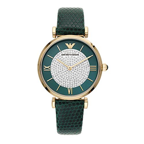 Montre femme Emporio Armani réf. AR11403, mouvement quartz, boîtier 26 mm, acier inoxydable, cuir – vue principale, Horlova Maroc