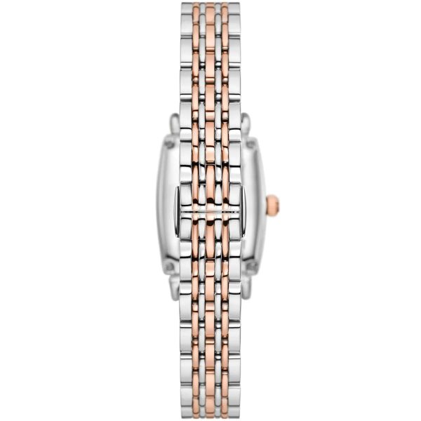 Montre femme Emporio Armani 26 mm réf. AR11519, cadran blanc, bracelet acier – autre angle