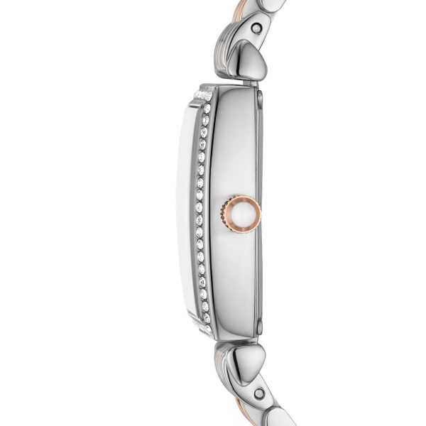 Montre femme Emporio Armani 26 mm réf. AR11519, cadran blanc, bracelet acier – vue rapprochée