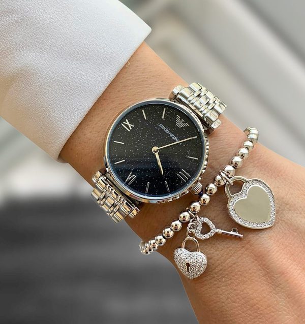 Montre femme Emporio Armani réf. AR11091, mouvement quartz, boîtier 32 mm, acier inoxydable, étanche 30 m – troisième vue