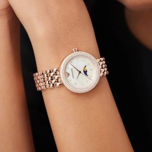 Montre femme Emporio Armani réf. AR11462, mouvement quartz, boîtier 32 mm, acier inoxydable, étanche 30 m – vue principale, Horlova Maroc
