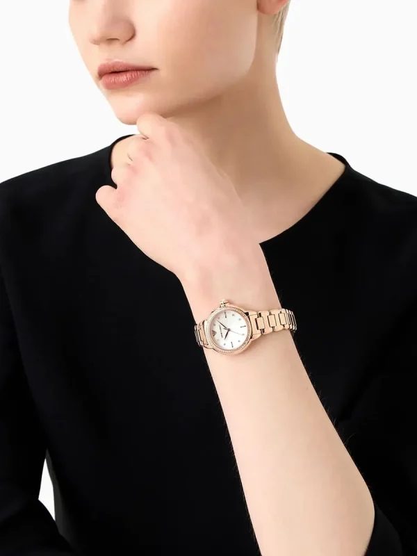 Montre femme Emporio Armani réf. AR11523, mouvement quartz, boîtier 32 mm, acier inoxydable – troisième vue