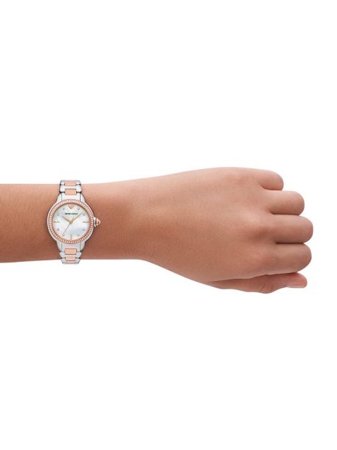 Montre femme Emporio Armani réf. AR11569, mouvement quartz, boîtier 32 mm, acier inoxydable – troisième vue