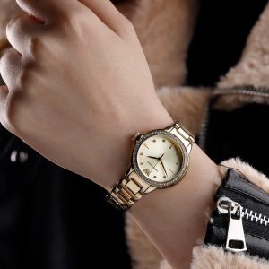 Montre femme Emporio Armani réf. AR11609, mouvement quartz, boîtier 32 mm, acier inoxydable, cuir – vue principale, Horlova Maroc