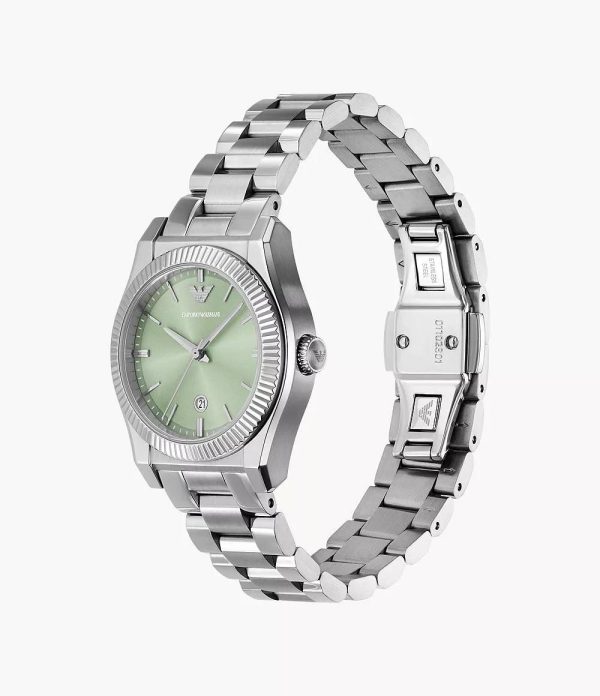 Montre femme Emporio Armani réf. AR11656, mouvement quartz, boîtier 32 mm, acier inoxydable – troisième vue