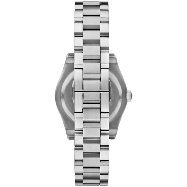 Montre femme Emporio Armani 32 mm réf. AR11658, cadran rose, bracelet acier – vue rapprochée