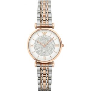 Montre femme Emporio Armani 32 mm réf. AR1926, bracelet acier, mouvement quartz – vue de face | Horlova Maroc