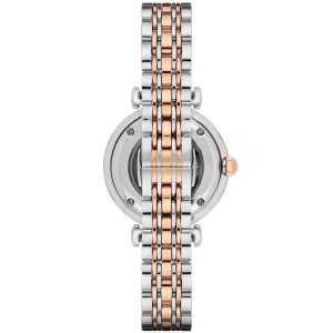 Montre femme Emporio Armani 32 mm réf. AR1992, cadran argenté, bracelet acier – vue de trois-quarts