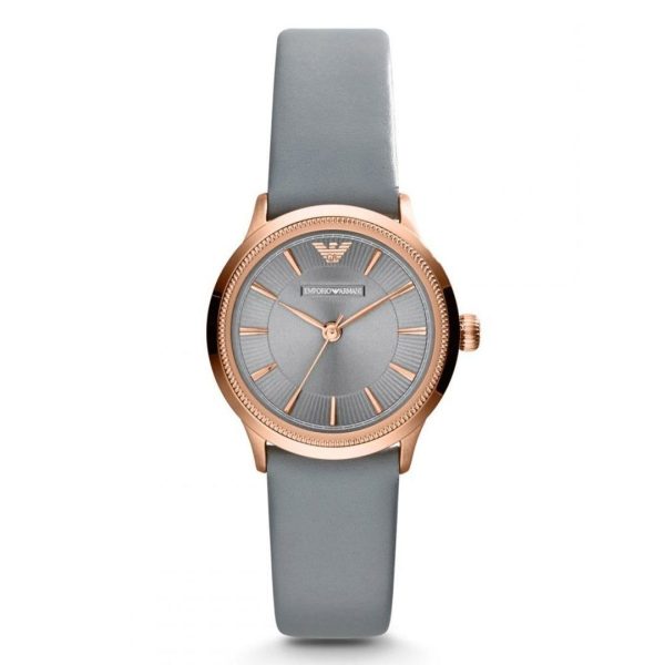 Montre femme Emporio Armani Alpha Xsmall réf. AR1806, boîtier 26 mm, acier inoxydable, cuir, verre minéral – vue principale, Horlova Maroc