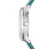 Montre femme Emporio Armani Alpha Xsmall Turquoise réf. AR1804, cadran bleu, bracelet cuir – autre angle
