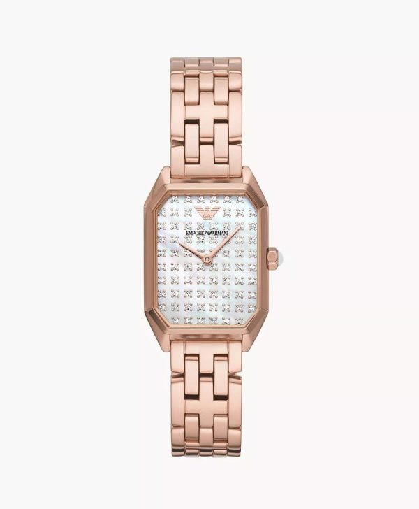 Montre femme Emporio Armani réf. AR11389, mouvement quartz, acier inoxydable – vue principale, Horlova Maroc