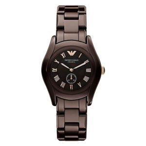 Montre femme Emporio Armani Ceramica réf. AR1448, boîtier 35 mm, céramique, verre minéral – vue principale, Horlova Maroc