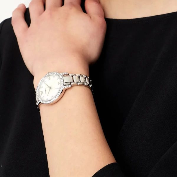 Montre femme Emporio Armani Cristalline réf. AR11484, mouvement quartz, boîtier 32 mm, acier inoxydable – quatrième vue