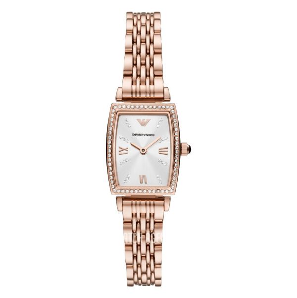 Montre femme Emporio Armani Gianni réf. AR11406, bracelet acier, mouvement quartz – vue de face | Horlova Maroc