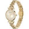 Montre femme Emporio Armani Gianni Bar 32 mm réf. AR11608, cadran doré, bracelet acier – vue de trois-quarts