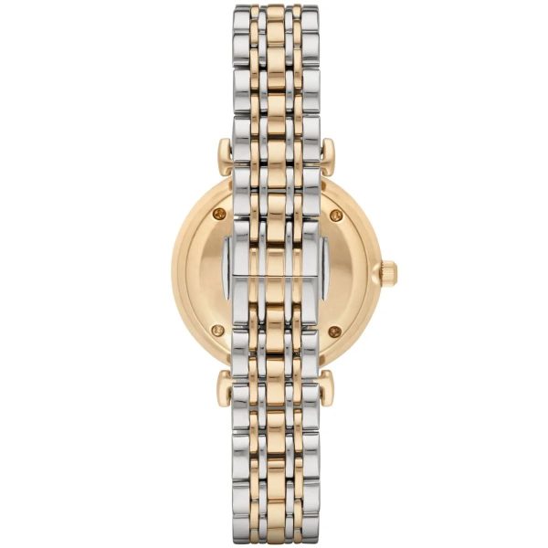 Montre femme Emporio Armani Gianni Bar 32 mm réf. AR8031, cadran blanc – vue de trois-quarts
