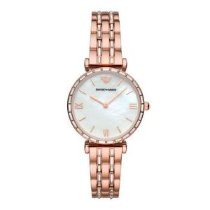 Montre femme Emporio Armani Gianni Bar réf. AR11294, mouvement quartz, acier inoxydable – vue principale, Horlova Maroc