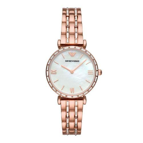 Montre femme Emporio Armani Gianni Bar réf. AR11294, mouvement quartz, acier inoxydable – vue principale, Horlova Maroc