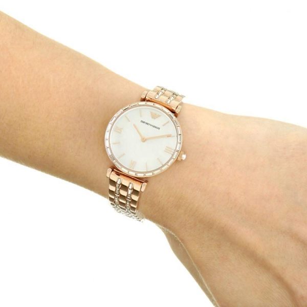 Montre femme Emporio Armani Gianni Bar réf. AR11294, mouvement quartz, acier inoxydable – deuxième vue