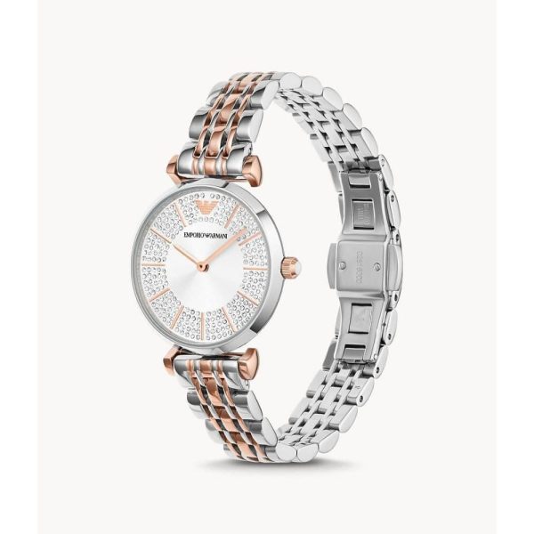 Montre femme Emporio Armani Mia réf. AR11643, mouvement quartz, boîtier 34 mm, acier inoxydable, étanche 30 m – troisième vue