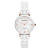 Montre femme Emporio Armani Ontre 32 mm réf. AR1486, cadran blanc, mouvement quartz – vue de face | Horlova Maroc