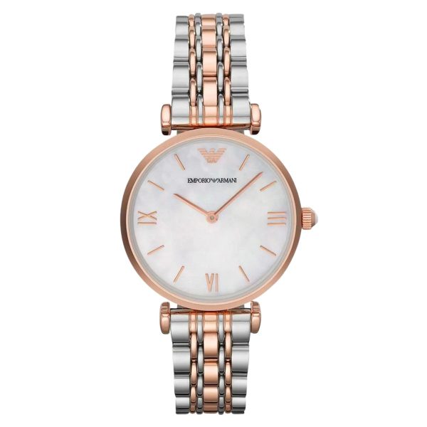 Montre femme Emporio Armani Retro réf. AR1683, mouvement quartz, acier inoxydable – vue principale, Horlova Maroc