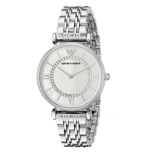 Montre femme Emporio Armani Retro réf. AR1908, mouvement quartz, acier inoxydable – vue principale, Horlova Maroc