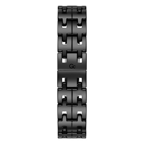 Montre femme Gc 36 mm réf. Y71007L2MF, cadran noir, bracelet céramique, mouvement quartz – autre angle