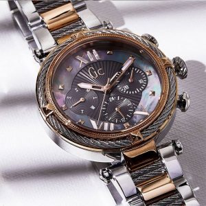 Montre femme Gc Cablechic réf. Y16015L5, mouvement quartz, acier inoxydable, verre saphir – vue principale, Horlova Maroc