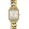 Montre femme Guess 28 mm réf. W1030L2, bracelet acier, mouvement quartz – vue de face | Horlova Maroc