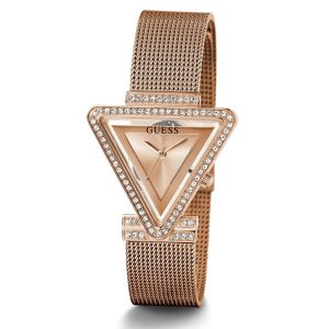 Montre femme Guess 34 mm réf. GW0508L3, bracelet acier, mouvement quartz – vue de face | Horlova Maroc