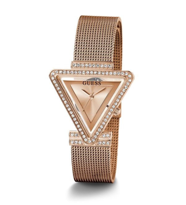 Montre femme Guess 34 mm réf. GW0508L3, bracelet acier, mouvement quartz – vue de face | Horlova Maroc