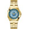 Montre femme Guess 34 mm réf. GW0551L2, cadran bleu, bracelet acier, mouvement quartz – vue de face | Horlova Maroc