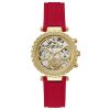 Montre femme Guess 36 mm réf. GW0484L1, cadran squelette, bracelet silicone, mouvement quartz chronographe – autre angle