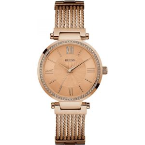 Montre femme Guess réf. W0638L4, mouvement quartz, boîtier 37 mm, acier inoxydable – vue principale, Horlova Maroc