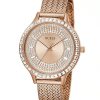 Montre femme Guess 38 mm réf. GW0402L3, bracelet acier, mouvement quartz – vue de trois-quarts