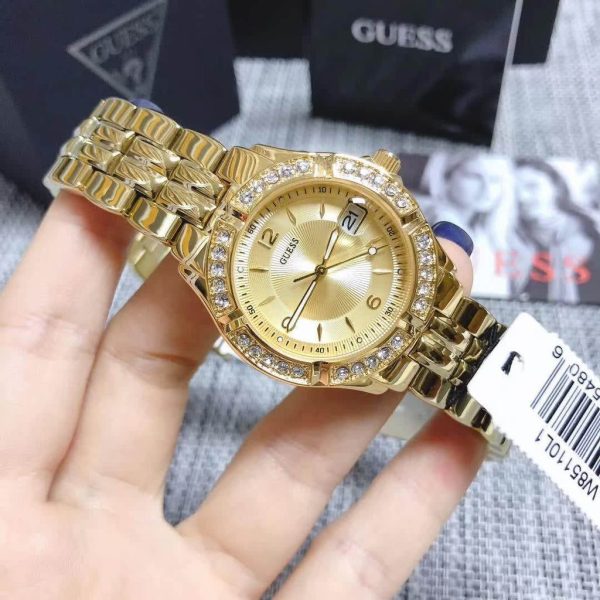 Montre femme Guess réf. W85110L1, mouvement quartz, boîtier 45 mm, acier inoxydable, étanche 100 m – quatrième vue