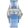Montre femme Guess Athena 39 mm réf. GW0409L1, cadran bleu, bracelet silicone – vue de trois-quarts