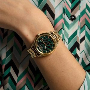 Montre femme Guess Aura Féminité réf. GW0047L3, mouvement quartz, boîtier 36 mm, acier inoxydable – vue principale, Horlova Maroc