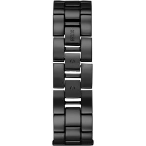 Montre femme Guess Black réf. W0826L4, cadran gris, bracelet acier, mouvement quartz – vue de trois-quarts